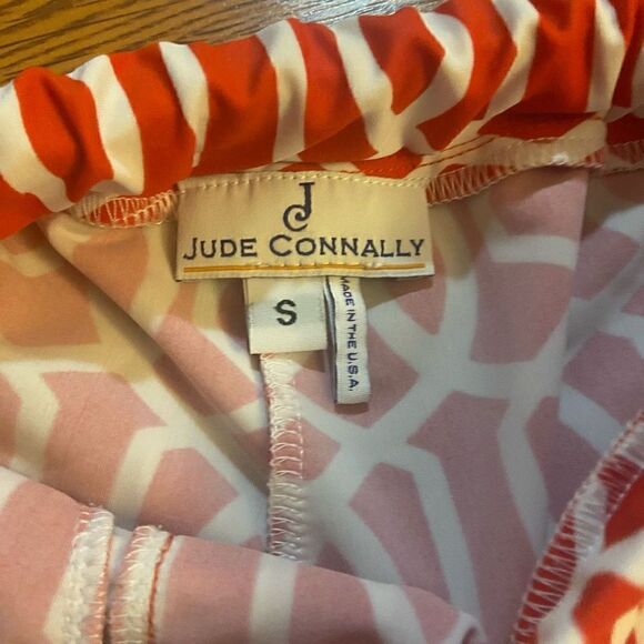 Jude Connally Red & White Geometric Print Shorts Elastic Waist Small - Picture 3 of 6
